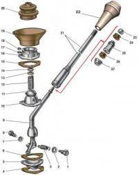  ВАЗ: вылетел рычаг переключения передач тяжело его поставить на место    2106